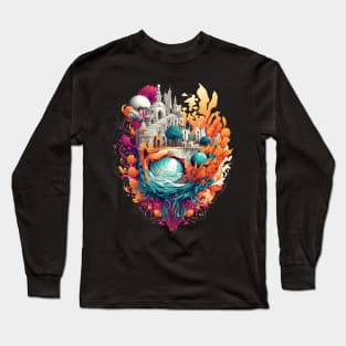 Infinite Dreams Colorful Floral Fantasy Style design Long Sleeve T-Shirt